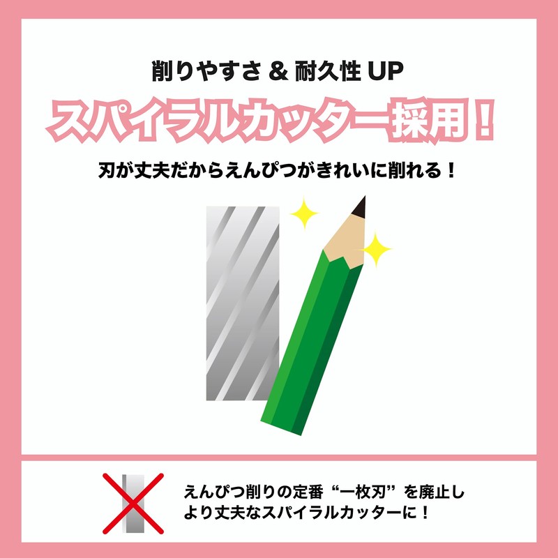 Asmix Pencil Sharpener, Easy Enshin Kezuriki Mini PS90P, Pink, Choose