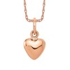 14K Solid Rose Pink Gold Heart Necklace Love Pendant Charm