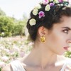 Gold Silver Ellipse Teardrop Stud Earrings Chunky Smooth Surface Egg
