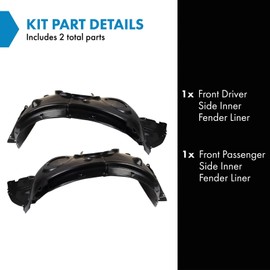 TRQ TRQ Front Inner Fender Liner Set Compatible with 2014-2021 Mini Cooper MC1248105 MC1249105