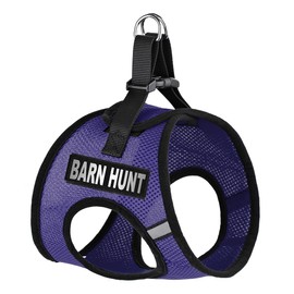 Dogline York Step in Mesh Dog Harness with Barn Hunt Patches No Choke Pet Vest Soft Gentle Padded Chest Halter for Puppies Small Medium and Large Dogs 22-24 Inches Girth Purple