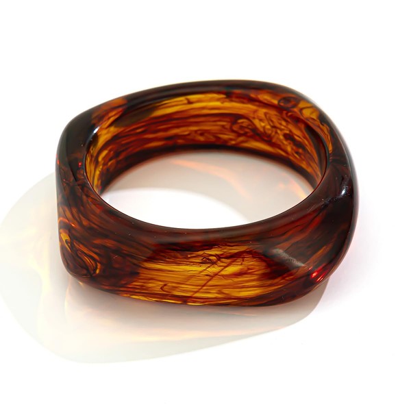 MSSIEJEW Acrylic Resin Chunky Bangle Bracelets for Women Resin Irregular