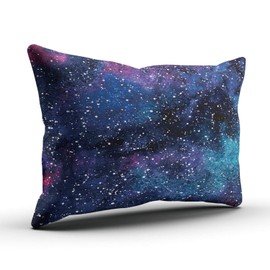 Healbrighting Pillow Cases Cosmic Colorful Watercolor Galaxy Night Sky with Stars Home Decorative Pillowcase Queen 20 x 30 Inch One Side Pattern Throw Pillow Covers