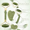 ZYKORT Kit Gua Sha of Jade and Jade Roller Face,