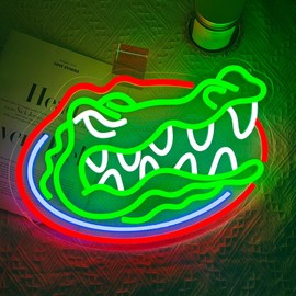 PILOYINDE Florida Gators Basketball Team Neon Sign LED Light for Bedroom Wall Decor, Modern Style, Wall Mount, 1 Count