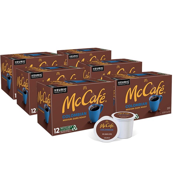 McCafé Colombian, Keurig Single Serve K-Cup Pods, Medium-Dark Roast Coffee Pods, 72 Count
