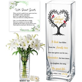 Cardinal Sympathy Memorial Flowers Vase, Grief Gifts for Loss of Loved One, Bereavement Gift, Sorry Your Loss Gift, Condolence Funeral Candle Holder Vase