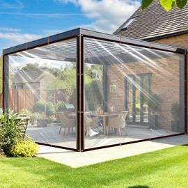 Clear Vinyl Tarp - 6x6 Plastic Tarps Heavy Duty Waterproof with Grommets Porch Cover for Winter Tarpaulin Patio Windows Outdoor Plant Garden Chicken Coop Porch Gazebo Lonas