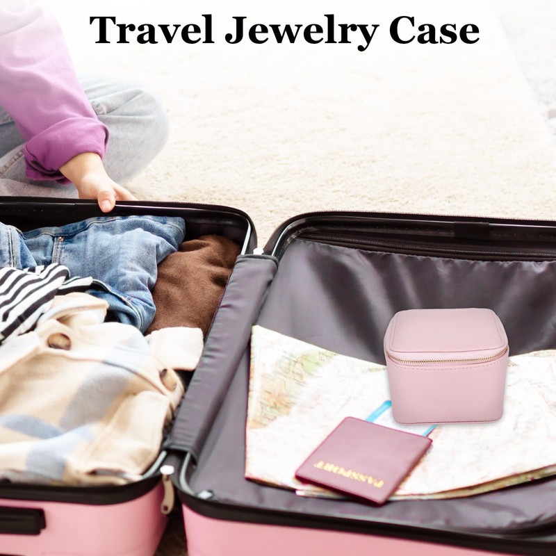 Travel Jewelry Case, Travel Jewelry Organizer with 6 Zipper Velvet