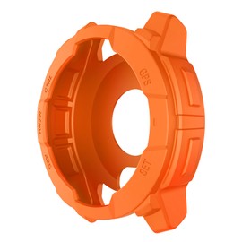 OVERSTEP Rugged TPU Case Cover Compatible with Garmin Instinct 3 45mm, Shockproof Anti-Scratch Anti-Drop Protective Bumper Case Replacement, Smart Watch Accessories (Orange)