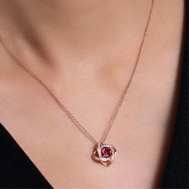 boya Gifts for Wife- Birthstone Necklace Gifts for Women, Love Knot Necklaces for Women 925 Sterling Silver Anniversary Valentines Mothers Day Birthday Christmas Gifts Jewelry for Women Wife Mom