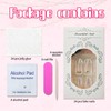 24 Pcs Almond Press on Nails Medium Fake Nails with