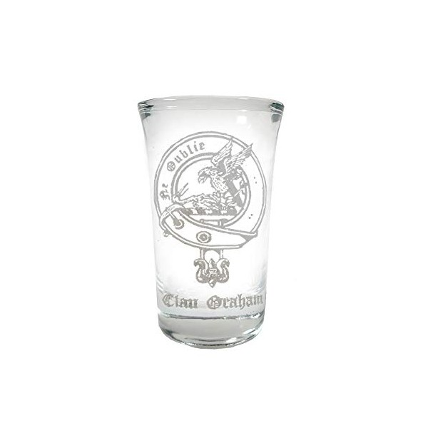 Graham Scottish Family Clan Crest Shot Glass 2oz - Free