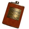 British Souvenir Stainless Steel Hip Flask with London Union Jack