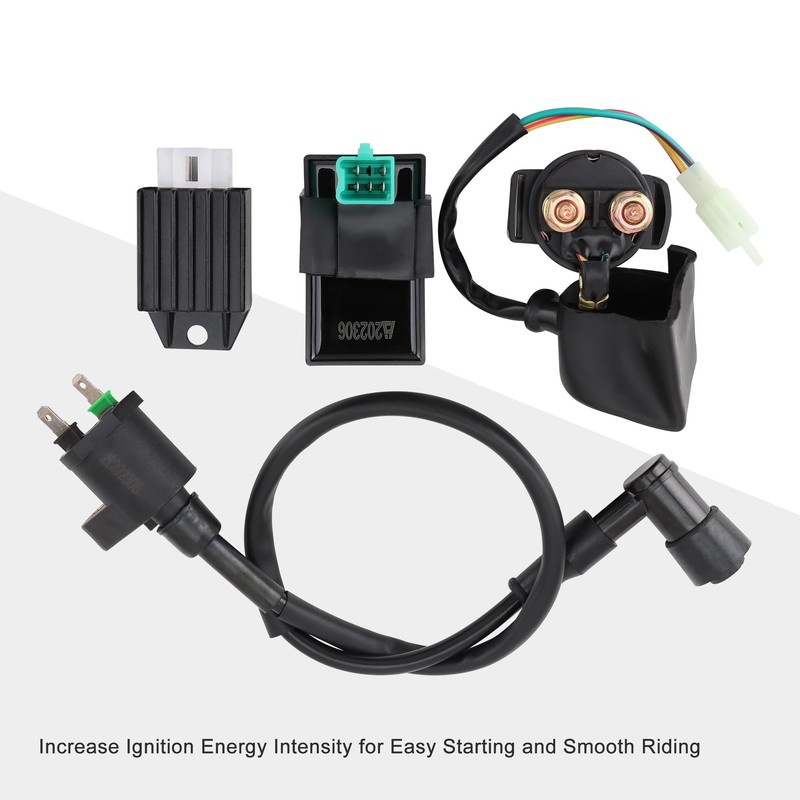 GOOFIT CDI Box Ignition Coil Solenoid Relay Voltage Regulator for