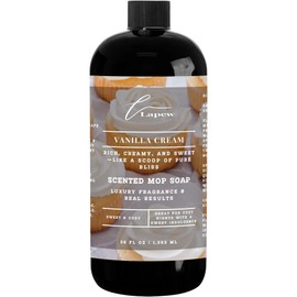 Lapew Vanilla Cream Scented Mop Soap Concentrate 36 oz | Premium Fragranced Floor Cleaner | Streak-Free | Hard Floor Cleaning Solution | Eco Friendly | Made in USA