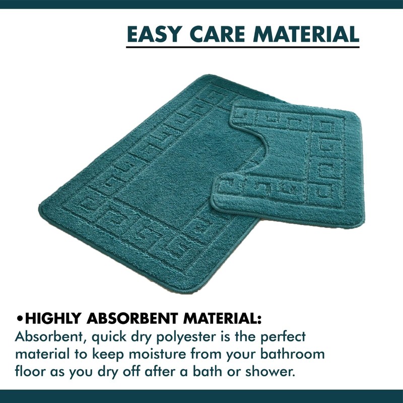 Lions Bath Mat Sets 2 Piece - Jacquard Greek Key