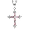 RIZILIA Cross Pendant with 18" Chain & Trapezoid Round Cut
