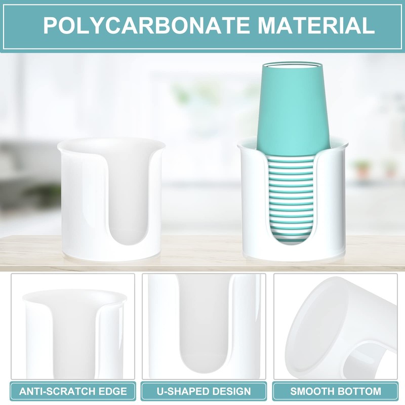 BYAWAY 2 Pack Bathroom Cup Dispenser 3 oz Countertop -