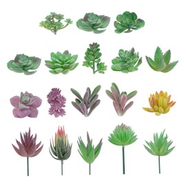 SHOWERORO de Plantas Suculentas Artificiales Estructura de Poste de PVC 18 Piezas Colores Realistas para DIY y Fotografía en Interiores               