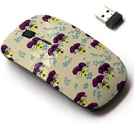 CJCBROES 2.4G Wireless Mouse with Cute Pattern Design for All Laptops and Desktops with Nano Receiver - Floral