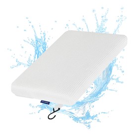 Non-Slip Shower Seat Cushion with 3D Mesh & Hooks - Sauna Bench Pad for Elderly, Handicapped, and Seniors - Waterproof & Easy Install (White)