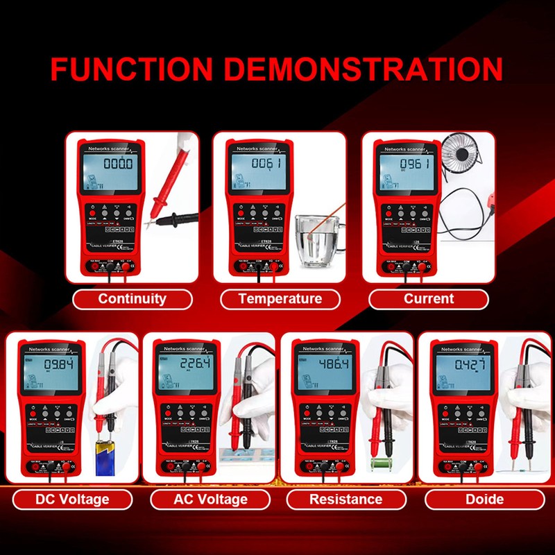 Network Cable Tester Tracer Kit Multifunctional CAT5 CAT6 Ethernet Wire