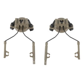 2Pcs Suspension Headset Bracket Helmet 19‑21mm Rail Adapter Rotatable Headphones Hunting Earmuffs Support Holder Soil Color