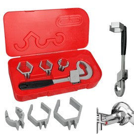 Bathroom Wrenchs, Universal Adjustable Double Wrench 80mm Open-end Crescent Wrench Universal Pipe Wrenchs Hand Tool for Disassembly Assembly of Sanitary Ware, Pipes