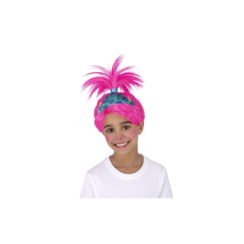 Smiffys 81052 Trolls Band Together Poppy Wig, Girls, Pink &