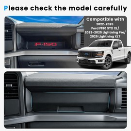 Neepiar Organizador de Guantera Compatible con Ford F150 STX XL 2022-2026/Lightning Pro 2023-2025/Lightning XLT 2025 - Bandeja de Almacenamiento con Inserto para Guantera del Lado del Pasajero