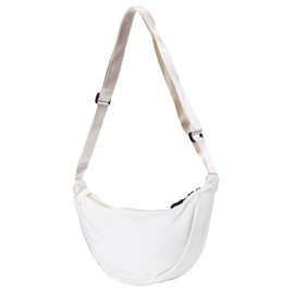 SANXIULYDumpling Bag for Women, Crescent Crossbody Bags for Women,Travel Nylon Moon Purse Bag,Small and Lightweight Sling Bags for Women Beige, Beige