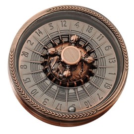Lkjsjjns Roulette Dice Spinner, Spinner DND Dice Set,Metallic 20 Sided Dice with Gorgeous Gift Box for Dungeons and Dragons D&D and Table Game (Antique red Copper)