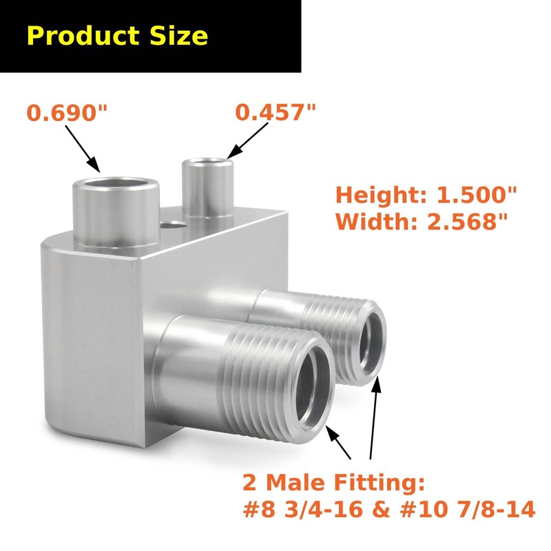 Billet Aluminum Engine Conversion A/C Line Compressor Hose Adapter Fitting
