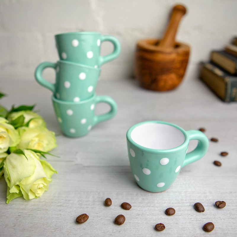 City to Cottage Ceramic Espresso Cups of 4, Small Expresso