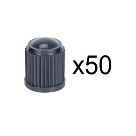 Marcraft (50 Pack) Grey Standard Plastic Tyre Wheel Alloy Valve Caps Dust Caps Universal for Cars, SUVs, Bicycles, Motorcycles, Trucks | Rubber Airtight Seal Plastic | Screw-On