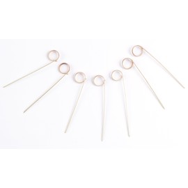 PuTwo 100 Counts Bamboo Skewers Wooden Fork Toothpicks for Appetizers Food Picks BBQ Cocktail Party, Double Circle Knotted End