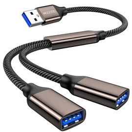 MOGOOD USB 3.0 Splitter 5Gbps, Pack of 1, Aluminium/Nylon, Hub, PC/Mac, Car