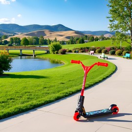 1Pc Red Mini Finger Scooter, Cute Mini Skateboards Plastic Finger Skateboards Finger Sport Toy Interactive Finger Toys Photography Props Finger Boards and Finger Bikes