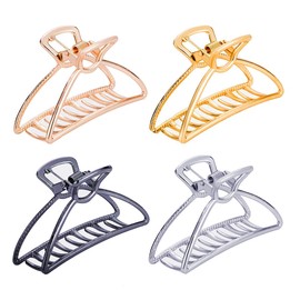 Pack of 4 Hair Claw Clips Metal Non-Slip Hair Catcher Fashion Hair Accessories for Women Girls
