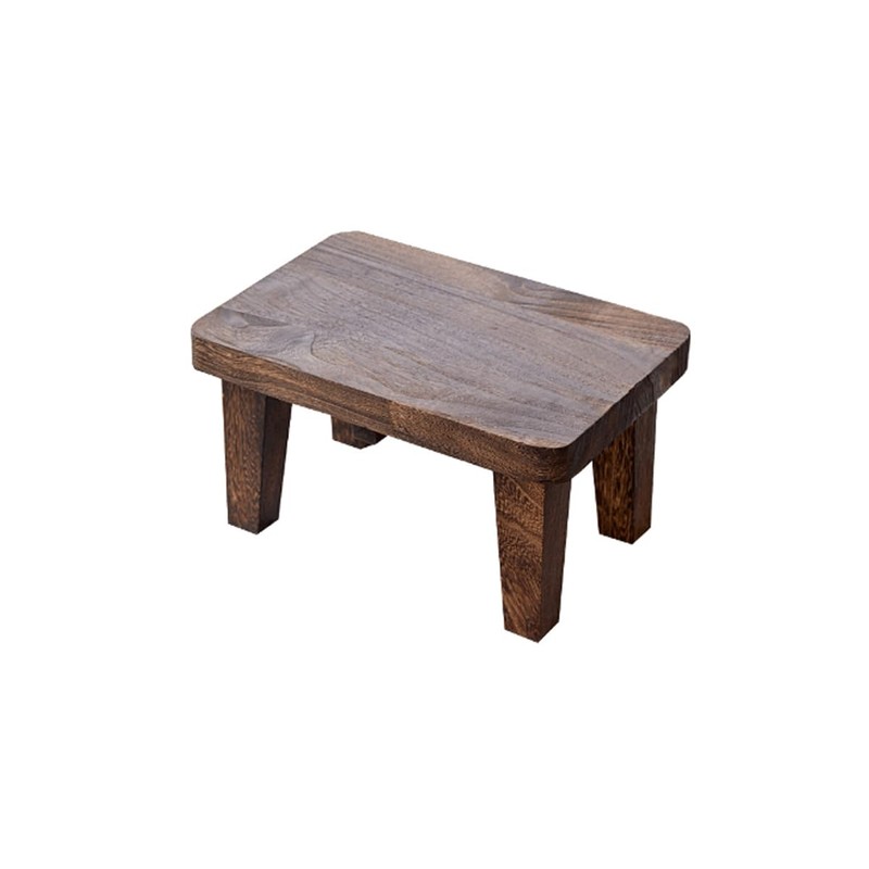 Tung wood step stool with non-slip rubber feet, small step