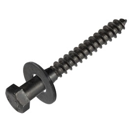 3/8 x 2-1/2 (50 Pack) Lag Screw Kit, 50 Screws and 50 Washers, Ceramic Black Ruspert Coating for Exterior Use, Meets ASTM A307 and ASME B18.2.1, Industrial/Commerical Grade by Makers Bolt