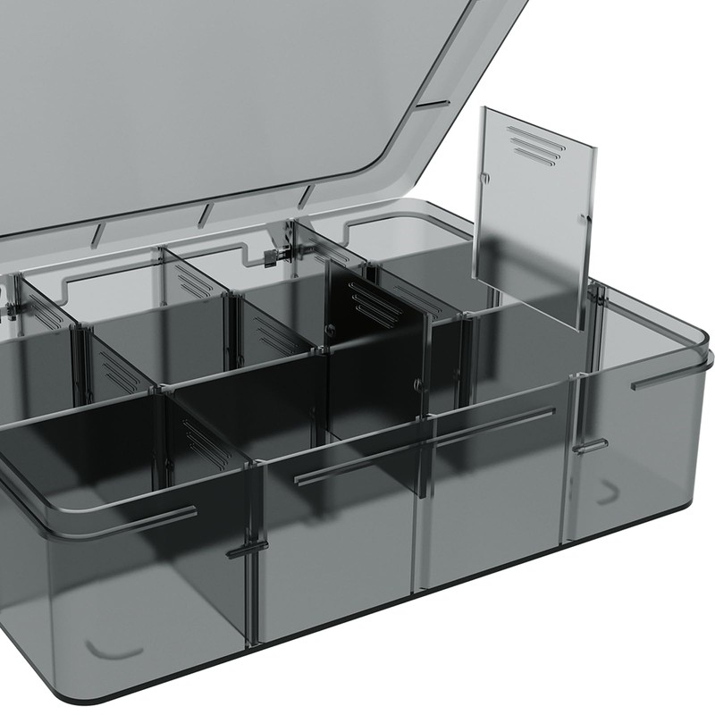 SRNYJAO Plastic Organizer Box, 12 Grids Clear Bead Organizer Compartment