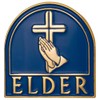 Church Elder Magnetic Back Lapel Pin with Cross Praying Hands