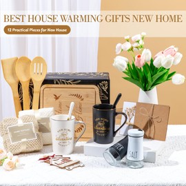 Jmugmt House Warming Gifts, New Home Gift Basket, Closing Gifts for Home Buyers, House Warming Gift for Women Men Couples Newlywed Friends, 12 Pcs