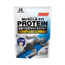 Morinaga Seika Muscle Fit Protein, Vanilla Flavor, 12.6 oz (340 g), Weider, Casein, Glutamine, E-Lutin, Anti-Doping, Made in Japan