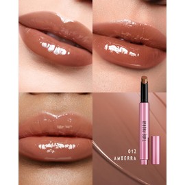 TIMEPHORIA Labial Hidratante Milkyway, Bálsamo con Color Efecto Espejo 5D, Brillo No Pegajoso con Ácido Hialurónico y Manteca de Karité, Plumping Gloss Voluminizador, 2.1g(#012 Amberra)
