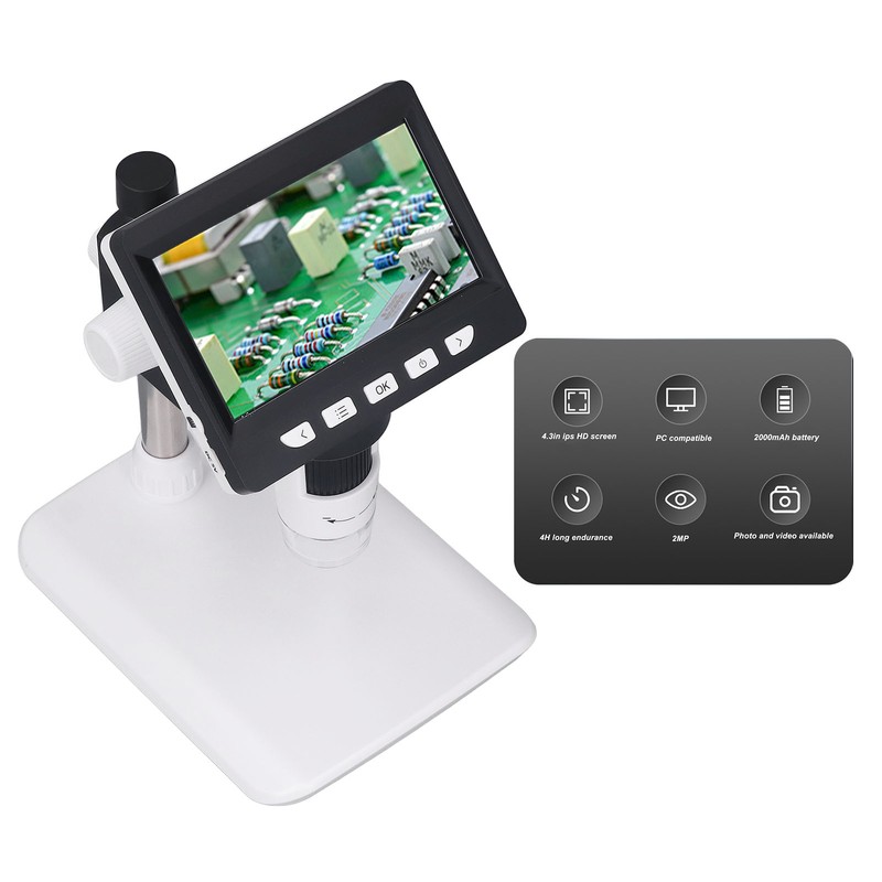 Digital Electron Microscope 4.3in 1000x 2MP USB Industrial Repair Inspection