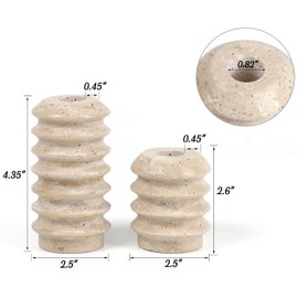 Vixdonos Taper Candle Holder Set Natural Travertine Candlestick Holder Mantle Candle Stand with Natural Stone Holes for Home Decor,Wedding,Party and Table Centerpieces(White)