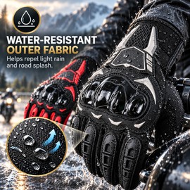 Motorcycle Riding Gloves for Men and Women – Touchscreen, Water-Resistant Design for Fall and Winter Rides